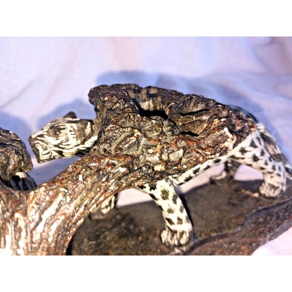 Heavy Snow Leopard Sculpture Carved Stone Big Cats Figurine Handmade Decor - Picture 11 of 14